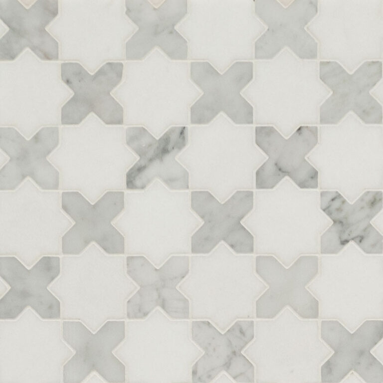 Vera Anne Pattern Polished glass backsplash tile