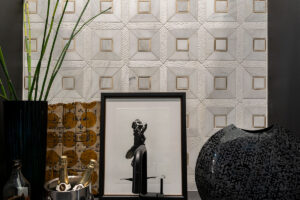 Verona Gold Pattern styled in a finished room