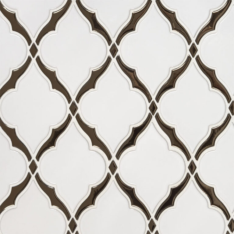 Victorian Light Arabesque glass backsplash tile