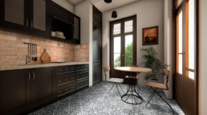 Village Coral styled in a finished room