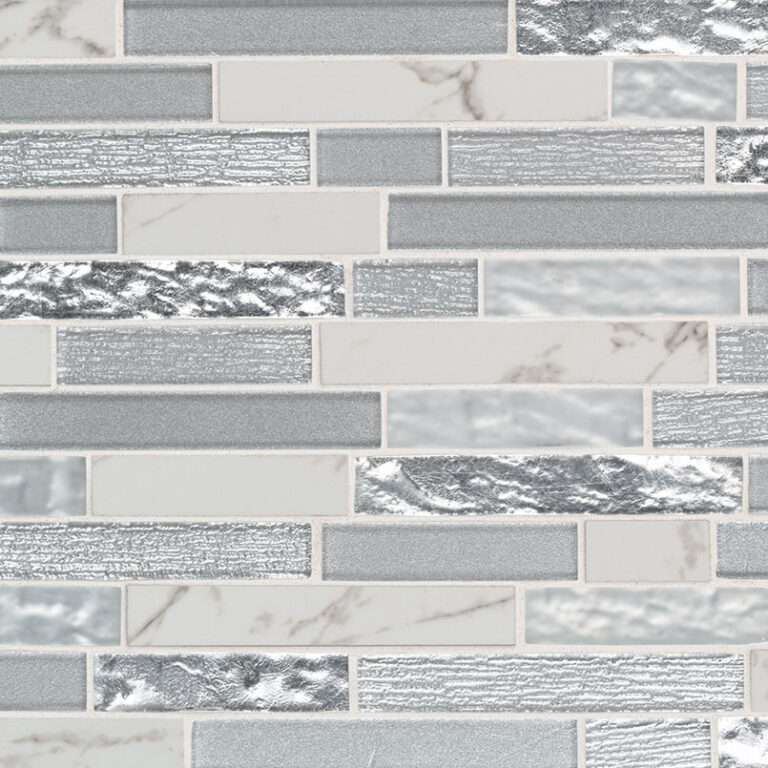 Whistler Ice Interlocking 8mm mixed materials backsplash tile