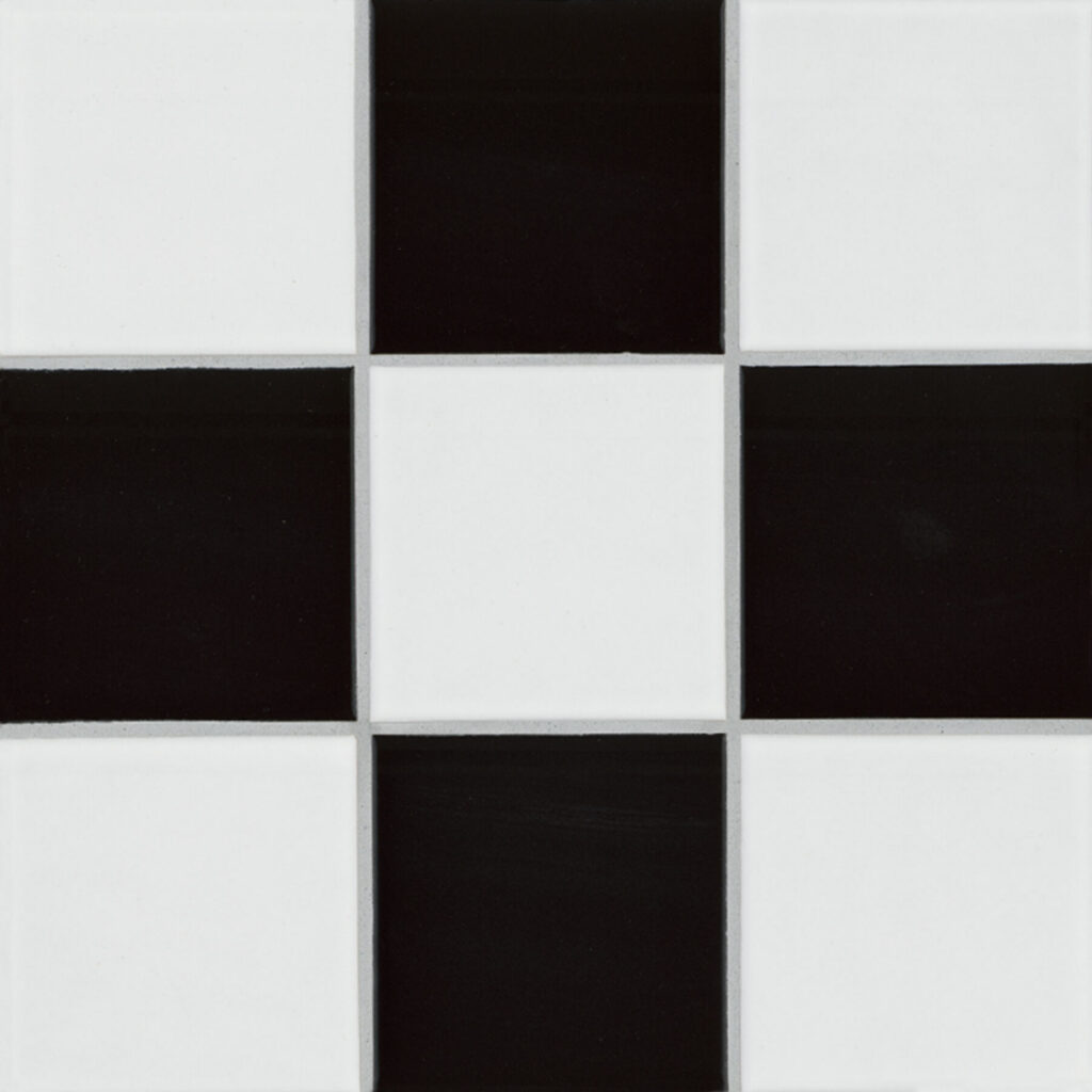 White and Black 4″ Checkered Matte backsplash tile