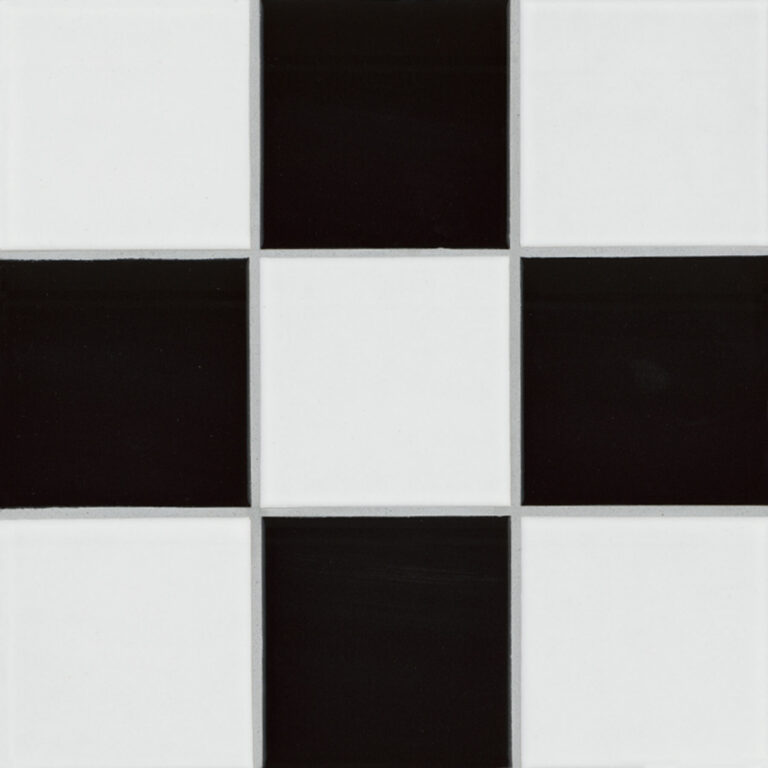 White and Black 4″ Checkered Matte porcelain backsplash tile