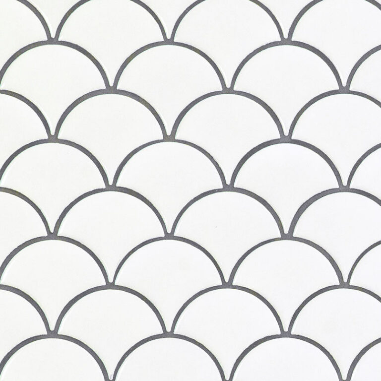White Glossy Fish Scale Mosaic porcelain backsplash tile