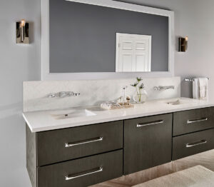 White Glossy Fish Scale Mosaic styled in a finished room