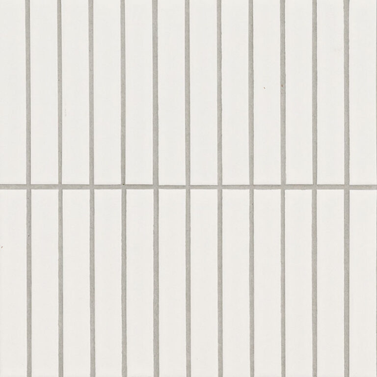 White Matte 1×6 Stack Pattern porcelain backsplash tile