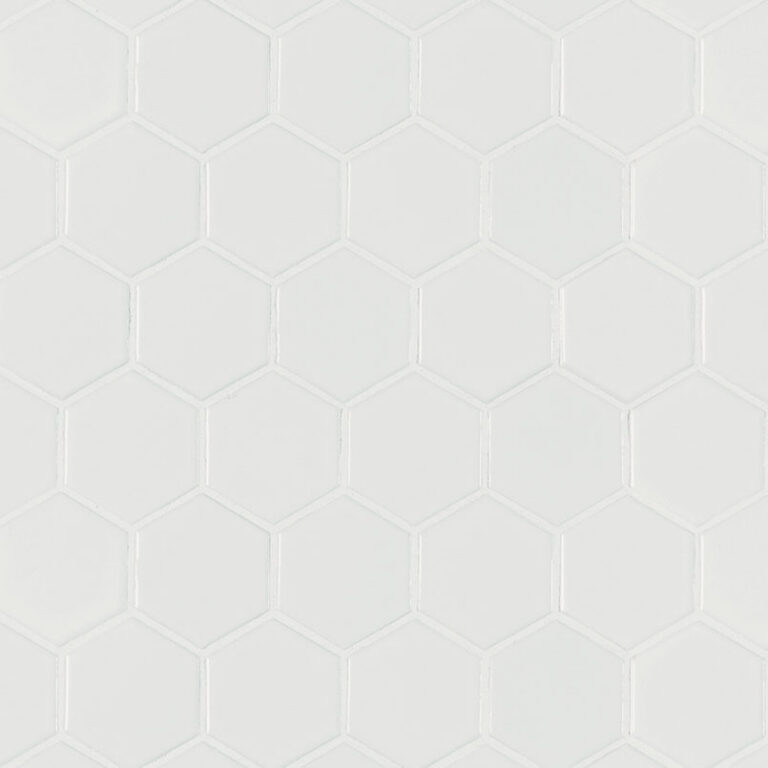 White Matte 2” Hexagon Mosaic porcelain backsplash tile