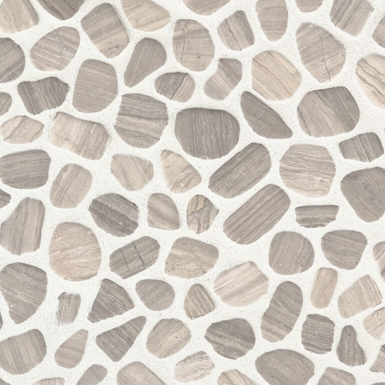 White Oak Pebbles Tumbled Pattern 10mm natural stone backsplash tile