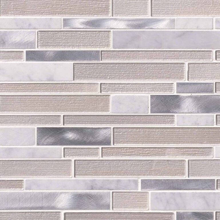 White Wave Interlocking Pattern 4mm mixed materials backsplash tile