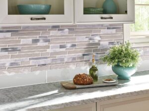 White Wave Interlocking Pattern 4mm styled in a finished room